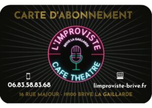 Profitez pleinement de la saison à L’Improviste grâce à nos cartes d’abonnement ! Que vous choisissiez 5, 10 ou 20 places, vous avez la liberté de venir quand vous le souhaitez et de vivre des moments uniques, rires et émotions garantis.