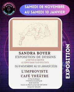 Du 8 novembre 2025 au 10 janvier 2026, L’Improviste à Brive-la-Gaillarde accueille les œuvres contemporaines de Sandra Boyer.