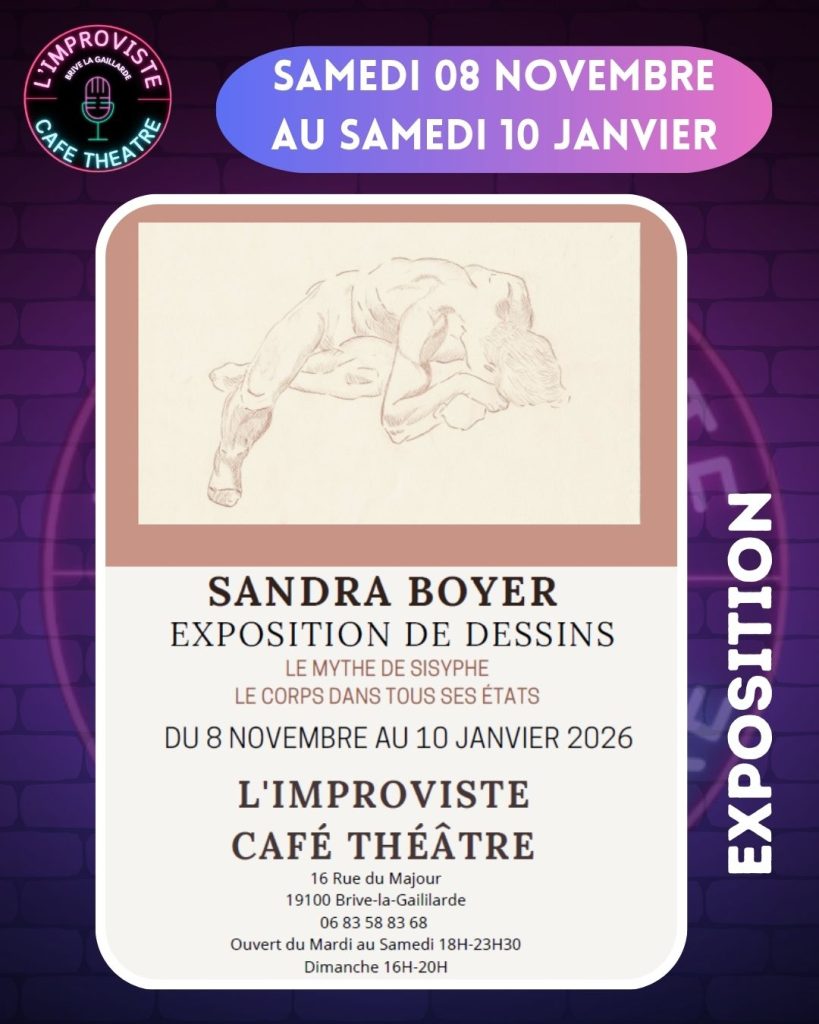 Du 8 novembre 2025 au 10 janvier 2026, L’Improviste à Brive-la-Gaillarde accueille les œuvres contemporaines de Sandra Boyer.