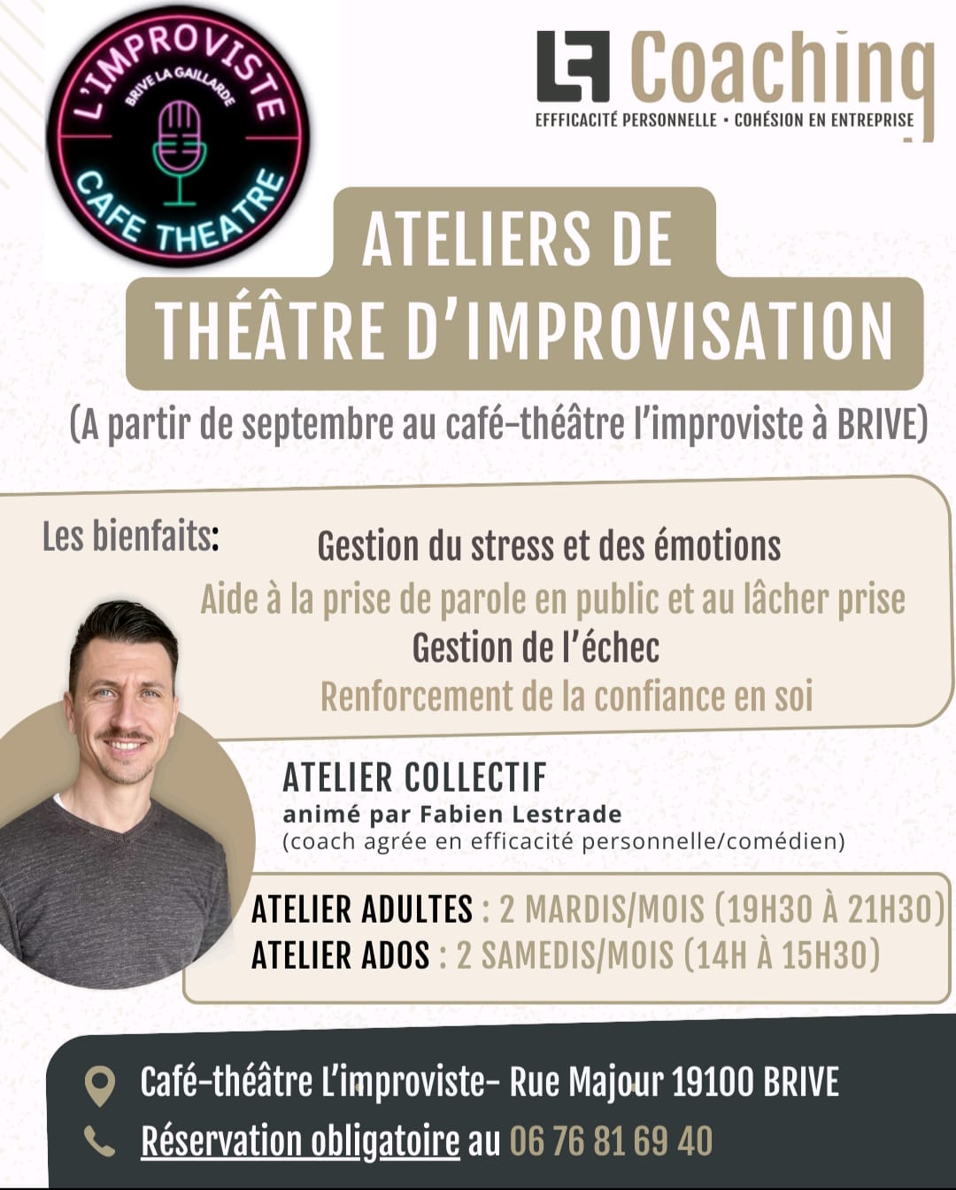 Dans cette interview, il présente son parcours, son approche du coaching et la manière dont l’improvisation