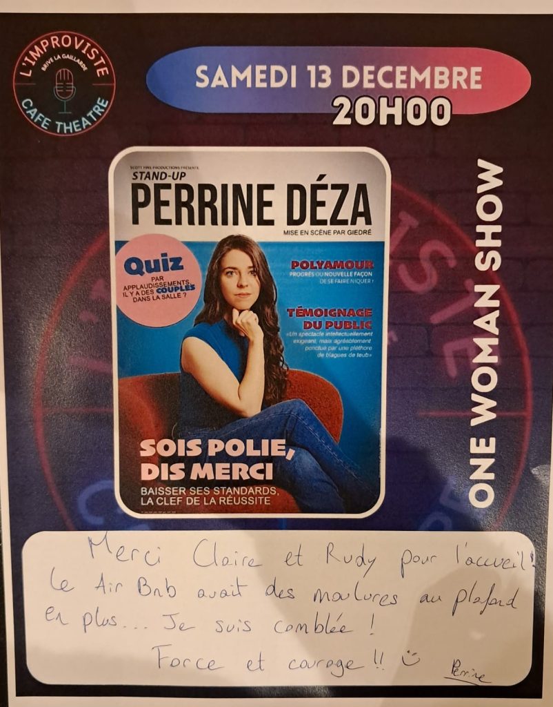 Devant une salle attentive et enthousiaste, Perrine Deza a livré un spectacle drôle, piquant et d’une sincérité désarmante.