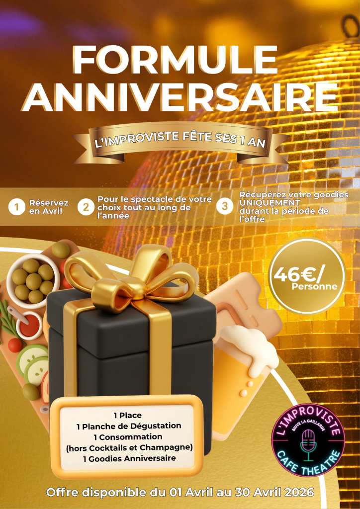 L’Improviste fête ses 1 an : une formule anniversaire exceptionnelle en avril