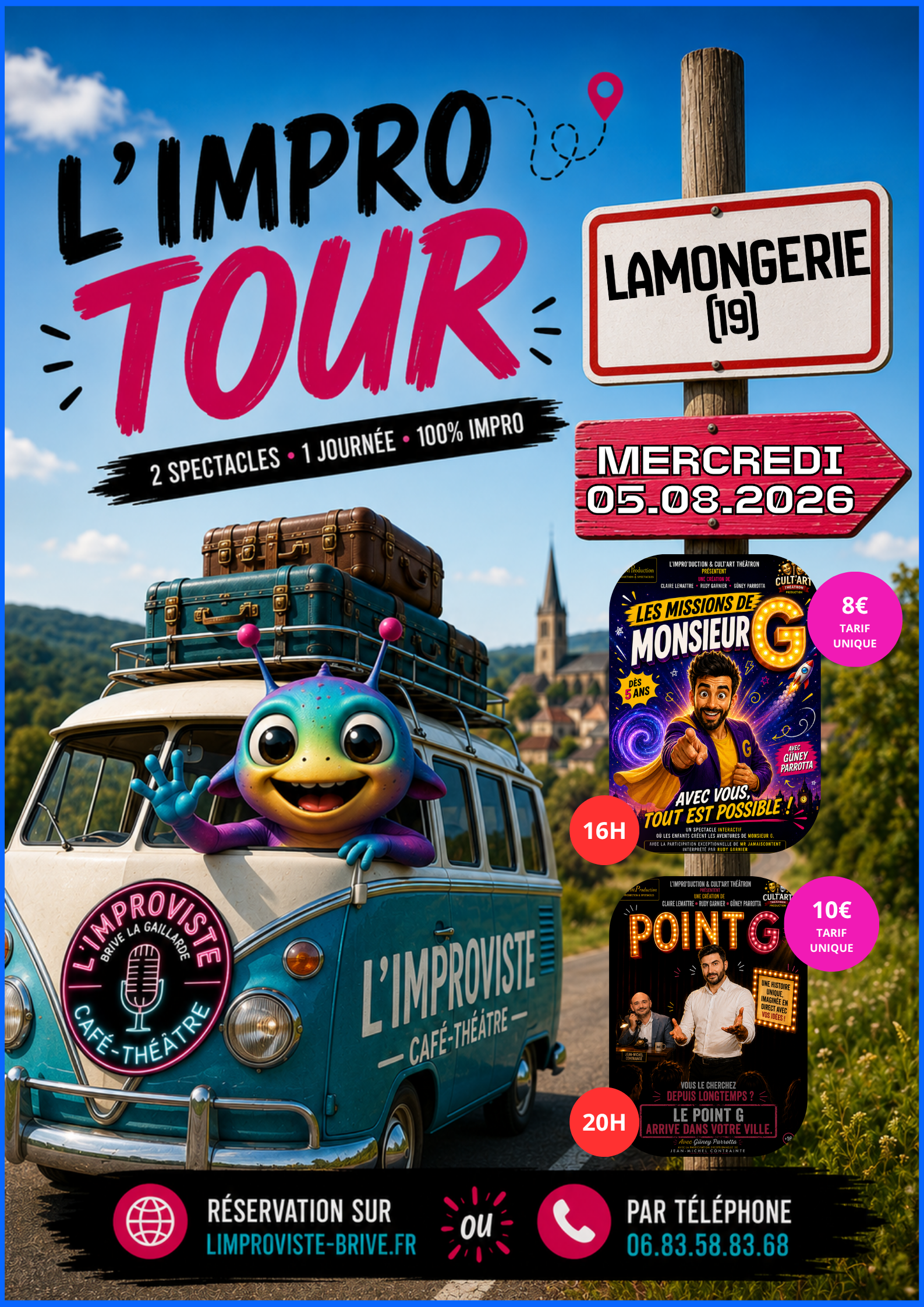 Cet été, L'IMPRO TOUR s'arrête à Lamongerie pour une journée exceptionnelle placée sous le signe du spectacle vivant.