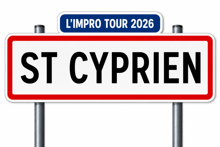 Le L'IMPRO TOUR 2026 est heureux de poser ses valises à Saint-Cyprien pour une journée placée sous le signe de la bonne humeur et du spectacle vivant.